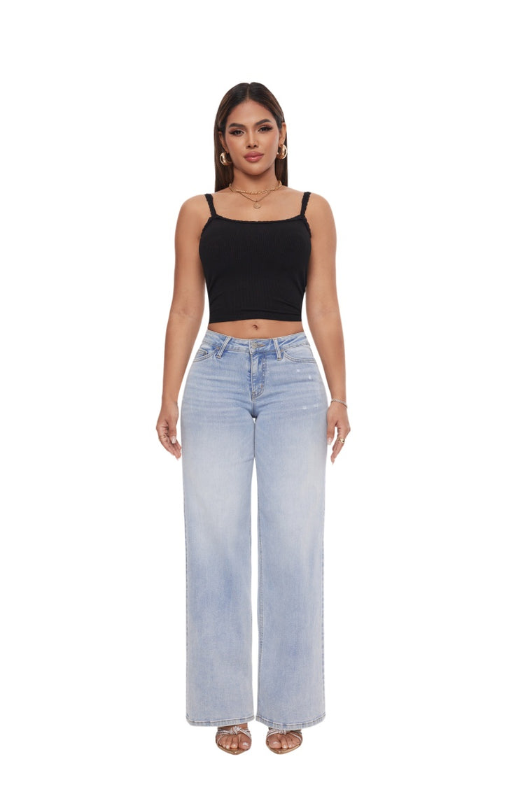 ONESO Mid-Low Rise Baggy Jeans Wide Leg for Women