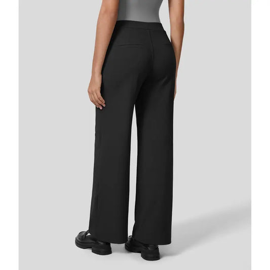 Oakline Flex High Waisted Plicated Side Pocket Straight Leg Work Pants