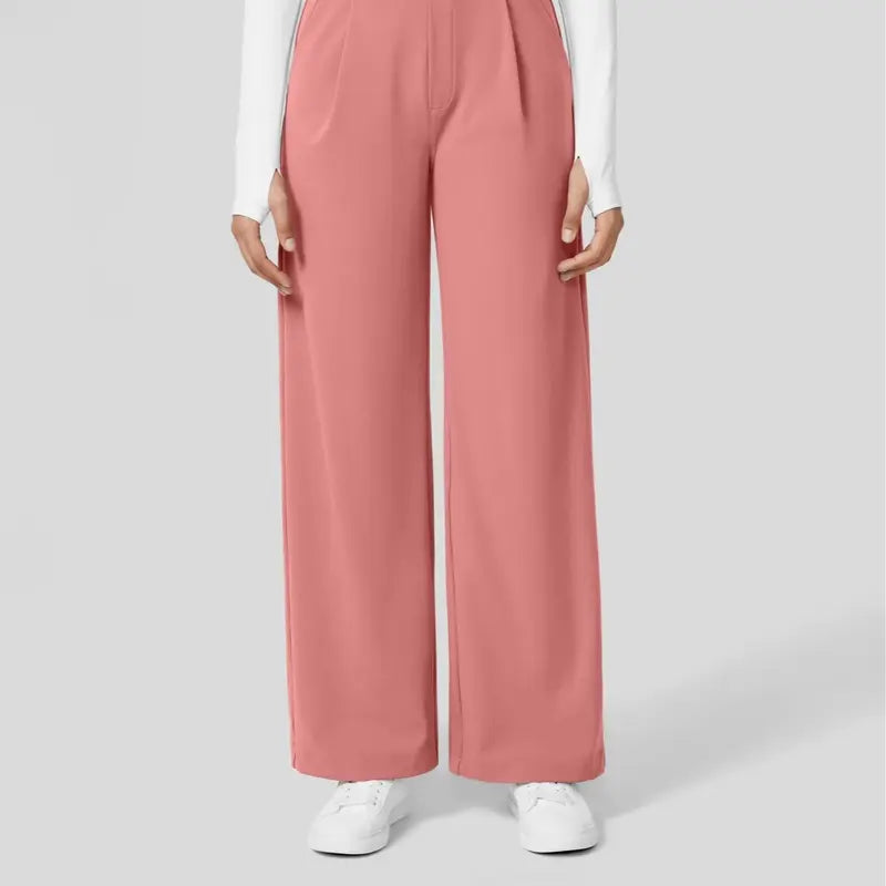 Oakline Flex High Waisted Plicated Side Pocket Straight Leg Work Pants